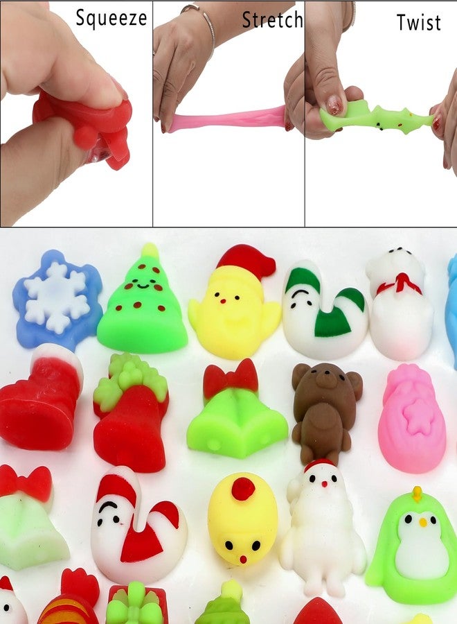 IUULOB 50 PCS Christmas Mochi Squishy Toys, Squishies Stress Relief Toys Christmas Party Favors, Mini Cute Christmas Stocking Stuffer Christmas Decor Gift for Kids Adults - Image 3